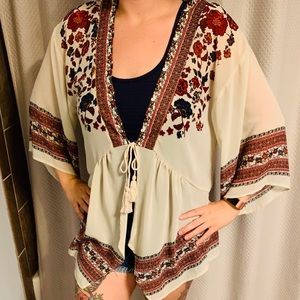 Floral kimono cardigan